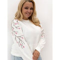 Plus size sweatshirt model 228062 Relevance - ONE-SIZE-FITS-ALL - White