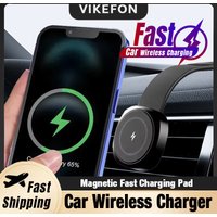 Car Magnetic Wireless Charger Adhesive Style Adjustable Dashboard Phone Chargers For Magsafe iPhone 16 15 14 13 12 Fast Charging