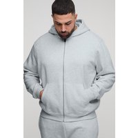 Plus Basic Regular Zip Through Hoodie, Gris