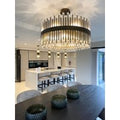 Luxury Large  Antique Brass Glass Chandelier