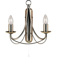 Searchlight 6342-2AB Maypole Antique Brass Finish Wall Light
