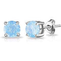 Air Blue Opal Earrings Created with Zircondia® Crystals