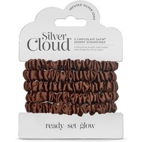 Silver Cloud Skinny Hair Scrunchie Chocolate 5 Pack