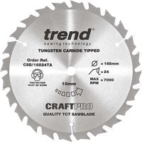 Trend CRAFTPRO Wood Cutting Cordless Saw Blade 165mm 24T 10mm