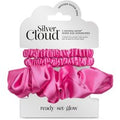 Silver Cloud Satin Hair Scrunchie Trio Combo Fuchsia 3 Pack