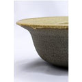 7,5' Olive Sandstone Calm Handmade Grey Stoneware Bowl