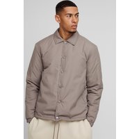 Chaqueta Coach Acolchada Con Cuello, Beige