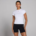 Damski T-shirt z krótkim rękawem o dopasowanym kroju z kolekcji Basics MP – biały - M