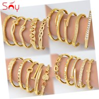 Wholesale fashion brand Brass zircon Jewelry wholesale 18K gold plated blend bracelets for women