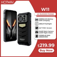 HOTWAV W11 Rugged Phone 280LM Flashlight 6.6'' FHD+ 20800mAh Battery Smartphone 24MP Night Vision 33W Fast Charging Mobile Phone