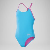 Maillot de bain fille avec dos Lane Line uni pour Filles Bleu picton