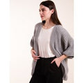 Knitted Mid Length Cardigan - ONE / GREY