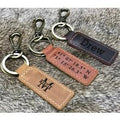Personalized Leather Keychain - Custom Keychains - Laser Engraved Keychain , Real Leather, Same Day Shipping, Free Shipping US