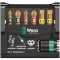 Wera 7 Piece Bit-Check Diamond Bitorsion Screwdriver Bit and Holder Set
