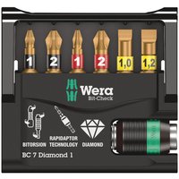 Wera 7 Piece Bit-Check Diamond Bitorsion Screwdriver Bit and Holder Set