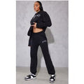 PLT Black Sport Print Oversized Joggers