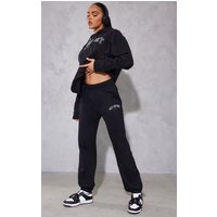 PLT Black Sport Print Oversized Joggers