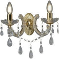 Searchlight 699-2 Marie Therese 2 Light Wall Light In Polished Brass