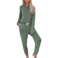 Women's Solid Sweatsuit Set 2 Piece Long Sleeve Pullover and Drawstring Sweatpants Sport Outfits Sets