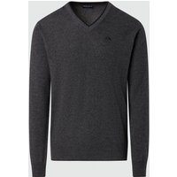 North Sails - Maglione con scollo a V e logo ricamatoNorth SailsDark grey melangeL