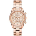 Michael Kors MK6598 Ritz Ladies Quartz Chronograph Watch - 37mm Stainless Steel, Water-Resistant, Luxury Rose Dial | Wowcher