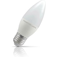 Crompton Candle LED Light Bulb E27 4.9W (40W Eqv) Cool White Opal Screw Thermal Plastic Frosted