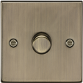 KnightsBridge 1G 2-way 10-200W (5-150W LED) Intelligent Raised Square Edge Dimmer - Antique Brass