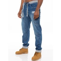 Mens Cuffed Fit Denim Jeans | Enzo Designer Menswear