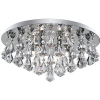 Searchlight 3306-6CC Hanna 6 Light Flush Ceiling Crystal Light