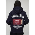 Navy Relaxed Fit Match Box Graphic Printed Hoodie, Navy