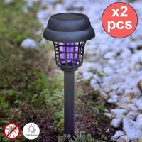 2er-Set Anti-Mücken-Solar-Gartenlampen
