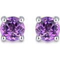 Sylvia 1.0ct Genuine Natural Amethyst Sterling Silver Round Studs Earrings 5mm
