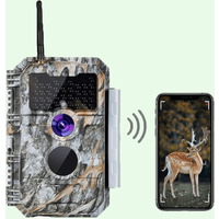 Caméra de Chasse WiFi Bluetooth,64MP et des vidéos HD 1296P,Détection de Mouvement 110°PIR, Protection de Mot de Passe et IP66 Étanche|W600 Gris