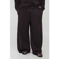 Plus Basic Extreme Wide Leg Jogger, Brown