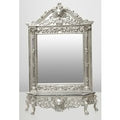 Casa Padrino Luxus Barock Spiegelkonsole Silber Lion - Luxus Wohnzimmer MÃ¶bel Konsole mit Spiegel LÃ¶wenkopf