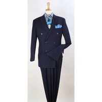 Apollo King Mens 2pc Double Breasted Suit with Pleated Pants