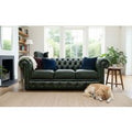 Chesterfield Sofa Handmade 3 Seater Antique Green Real Leather