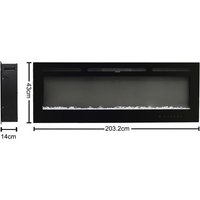 70/80 Inch Wall Mounted/Recessed Electric Fireplace with 9 Colours