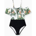 One Piece Plant Printed Family Matching Swimsuit