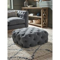 Sarnia Ottoman - Deep Cyan Opulent Cotton Velvet
