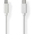 Nedis Lightning Cable | USB 2.0 | Apple Lightning 8-Pin | USB-C™ Male | 480 Mbps | Nickel Plated | 1.00 m | Round | PVC | White | Label