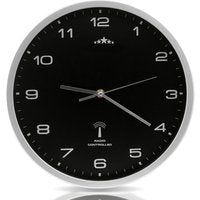 Funkwanduhr Schwarz/Silber Ø31cm