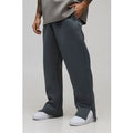 Straight Leg Split Hem Bonded Scuba Joggers, Gris