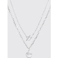 Pendant Multi Layer Chain Necklace, Gris