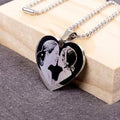 Colgante de Corazón Grabado con Foto o Nombre - 3,4 x 2,8 cm - Regalos para San Valentín - Incluye cadena