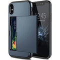 VOFOLEN iPhone XS - Wallet Card Slot Cover Case Hoesje Business Blauw