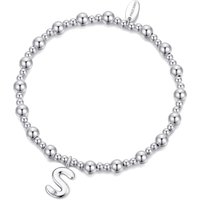 Letter S Initial Stretch Bracelet Created with Zircondia® Crystals