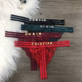 Customized Thong Name Letter Crystal Sexy Women Personalized Custom G-String Underwear Lace Underwear Girlfriend Wife Gift