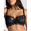 Boux Avenue Naomi sheer lace balconette bra - Black - 32D