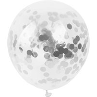 Zilveren Confetti Ballonnen (10 stuks / 30 CM)